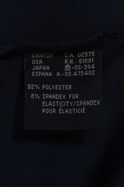 Escada Sport Women Basic Dark Blue Mock Neck Long Sleeve Top Size L