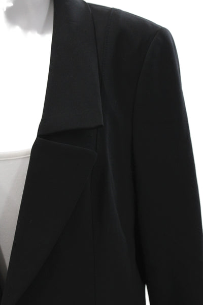 Worth Unisex Black Wool Blazer Collared Button Long Sleeve Classic Size 12
