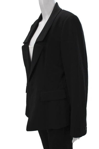 Worth Unisex Black Wool Blazer Collared Button Long Sleeve Classic Size 12