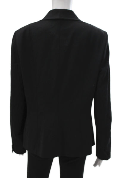 Worth Unisex Black Wool Blazer Collared Button Long Sleeve Classic Size 12