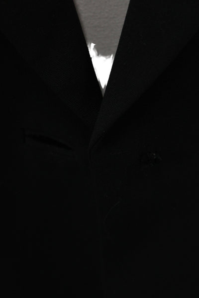 Worth Unisex Black Wool Blazer Collared Button Long Sleeve Classic Size 12