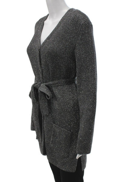 Gerani Unisex Cardigan Dark Gray V Neck Button Long Sleeve Virgin Wool Size M