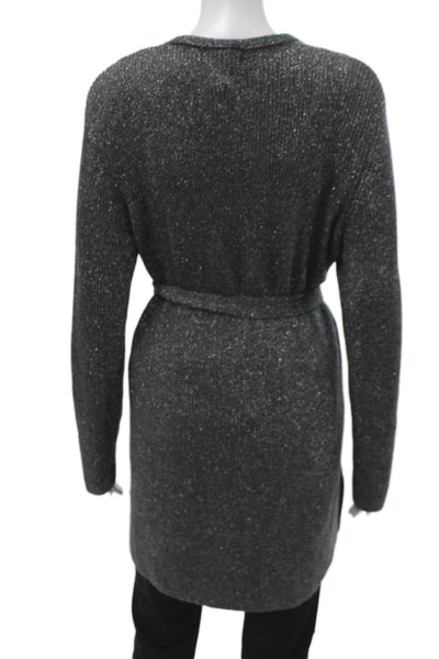Gerani Unisex Cardigan Dark Gray V Neck Button Long Sleeve Virgin Wool Size M