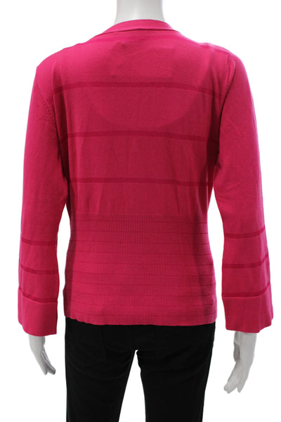Karen Millen Women Pink V-Neck Button Cardigan 3/4 Sleeve Size S
