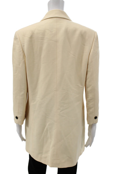 Iceberg History Womens Overcoat Blazer Beige Cartoon Wool Size 46