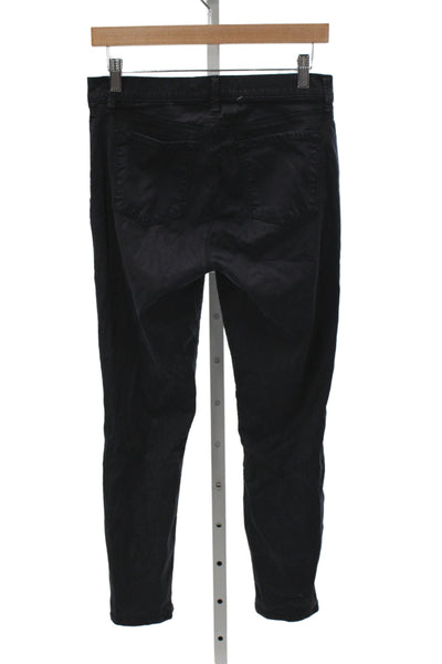 J Brand Womens Skinny Ankle Jeans Black Mid Rise Inseam 25 Size 30