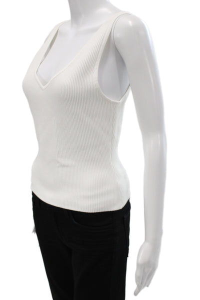 Babaton Womens Basic Camisole White V-Neck Sleeveless 99% Nylon Size L