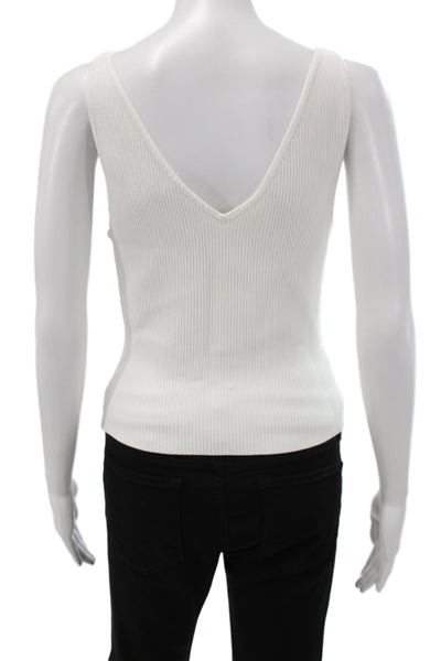Babaton Womens Basic Camisole White V-Neck Sleeveless 99% Nylon Size L