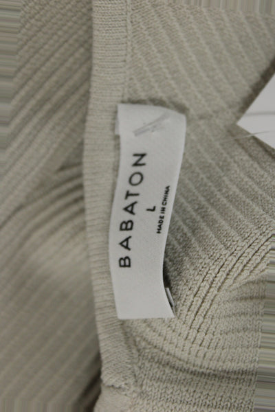 Babaton Womens Beige V-Neck Camisole Sleeveless Basic Size L