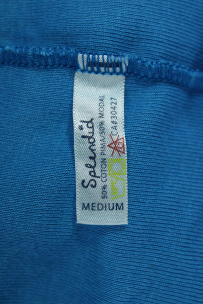 Splendid Women Sleeveless Camisole Square Neck Blue Pima Cotton Modal Size M