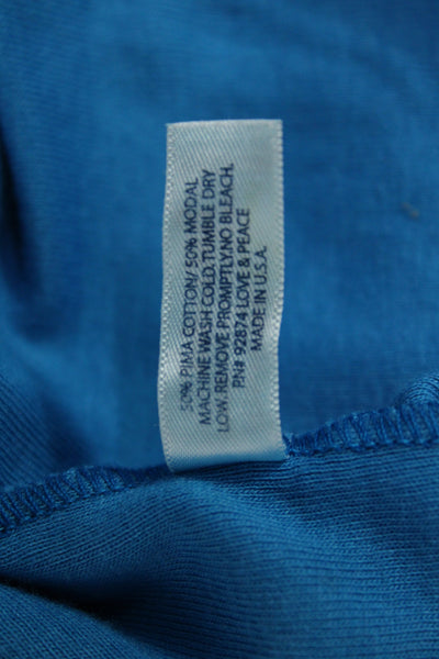Splendid Women Sleeveless Camisole Square Neck Blue Pima Cotton Modal Size M