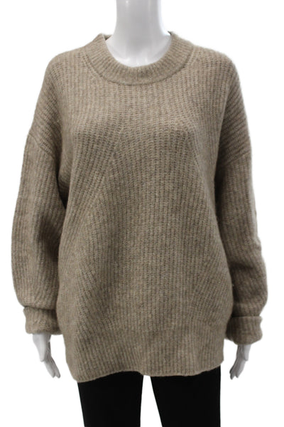 Wilfred Unisex Pullover Beige Extra Fine Merino Yak Crew Neck Size L