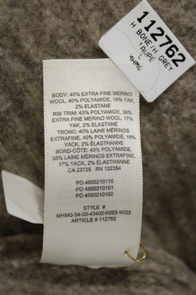 Wilfred Unisex Pullover Beige Extra Fine Merino Yak Crew Neck Size L