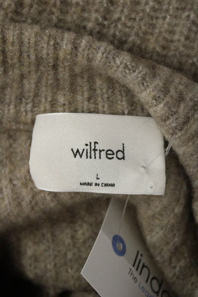 Wilfred Unisex Pullover Beige Extra Fine Merino Yak Crew Neck Size L