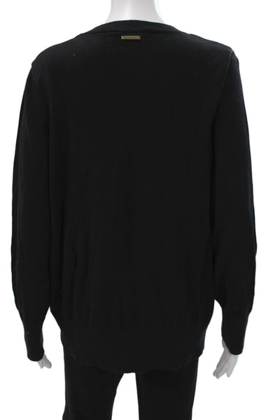 Michael Michael Kors Unisex Pullover Sweater Black Crew Neck Lace Up Size 1X