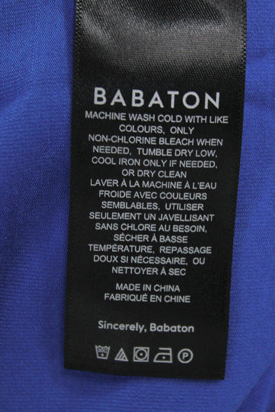 Babaton Womens Basic T-Shirt Crew Neck Short Sleeve Blue Tencel Lyocell Size M