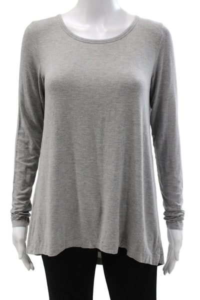 Theory Womens Basic Long Sleeve Tunic T Shirt Gray Modal Size M