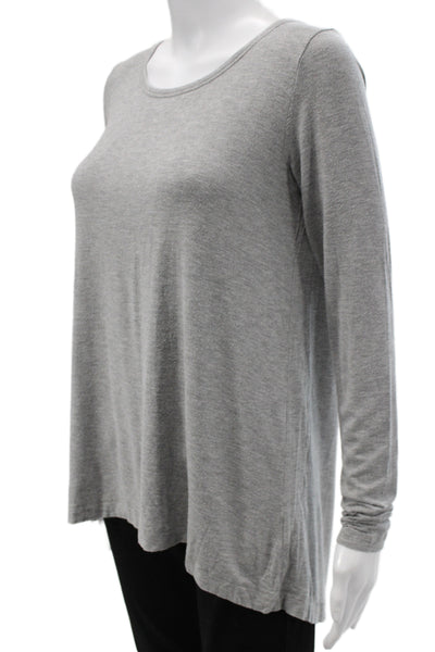 Theory Womens Basic Long Sleeve Tunic T Shirt Gray Modal Size M