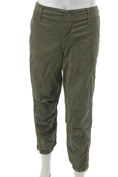 Mother Unisex Cargo Jogger Pants Green Cotton Button Size 29