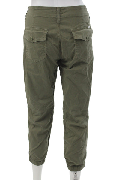 Mother Unisex Cargo Jogger Pants Green Cotton Button Size 29