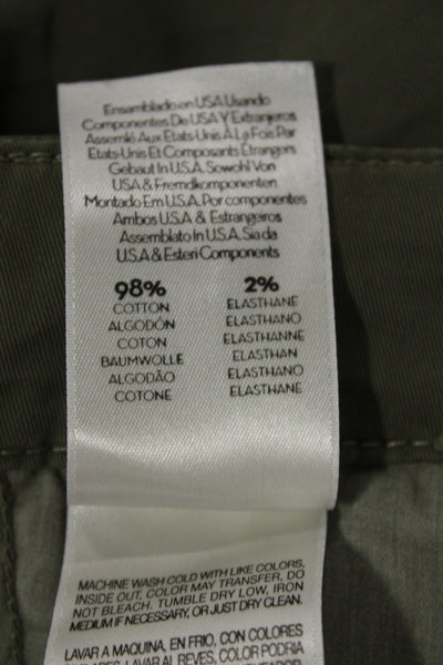 Mother Unisex Cargo Jogger Pants Green Cotton Button Size 29