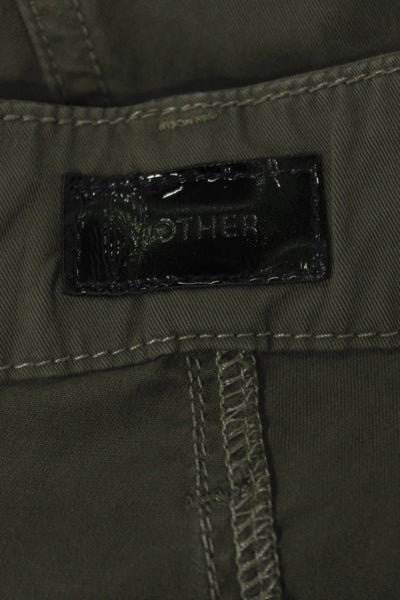Mother Unisex Cargo Jogger Pants Green Cotton Button Size 29