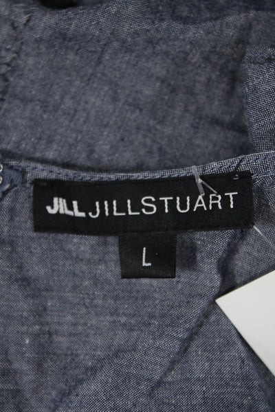 Jill Jill Stuart Womens Fit & Flare Sundress Gray V Neck Zip Short Size L