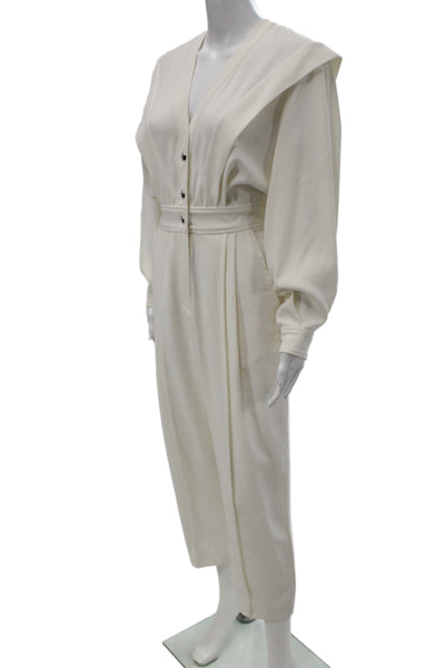 IRO Women Jumpsuit White Long Sleeve Round Neck Size 34