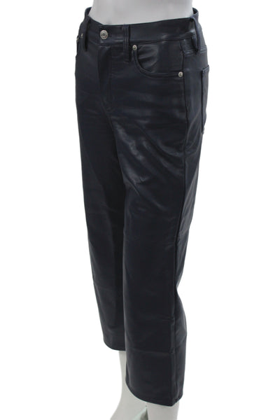 J Crew Womens Cropped Biker Pants Black Button Petites Size 23