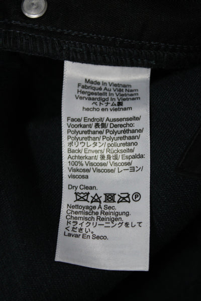 J Crew Unisex Cropped Biker Black Polyurethane Button Pants Size 23