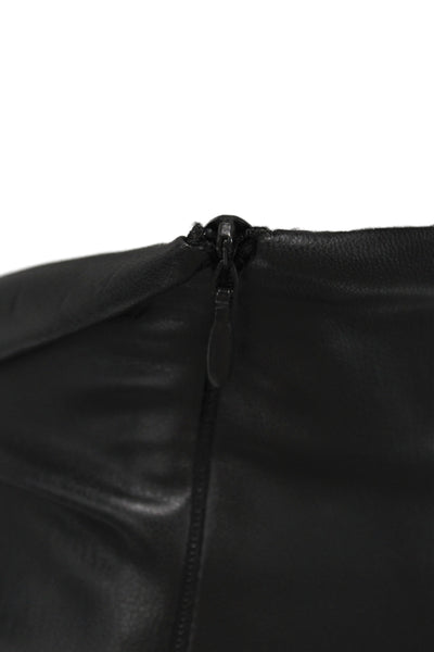 Zara Womens Straight Pencil Black Cotton Midi Skirt Size XS