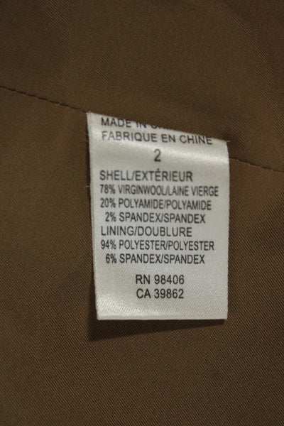 Theory Women A-Line Mini Skirt Brown 78% Virgin Wool Size 2