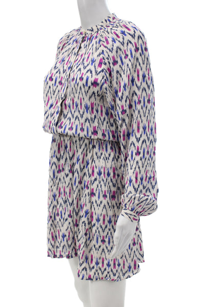 Isabel Marant Etoile Women Shirt Dress White Geometric Long Sleeve Size 34