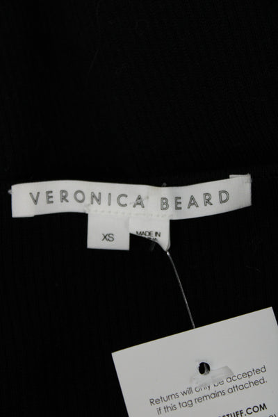 Veronica Beard Women Black Cotton Square Neck Long Sleeve Blouse Size XS
