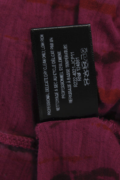 Proenza Schouler Women Pink Basic T-Shirt Crew Neck Long Sleeve Cotton Size XS
