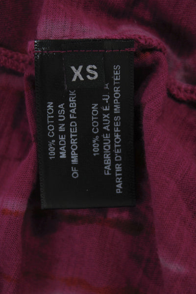 Proenza Schouler Women Pink Basic T-Shirt Crew Neck Long Sleeve Cotton Size XS