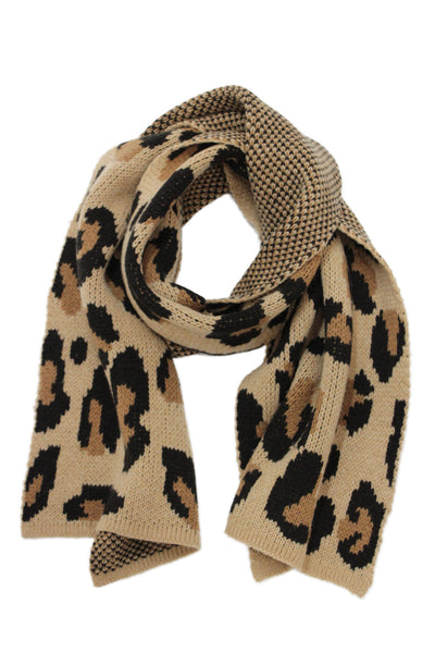 Demylee X J. Crew Womens Wool Animal Print Rectangle Scarf Beige Size 72X14"