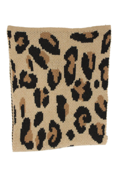 Demylee X J. Crew Womens Wool Animal Print Rectangle Scarf Beige Size 72X14"