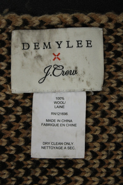 Demylee X J. Crew Womens Wool Animal Print Rectangle Scarf Beige Size 72X14"