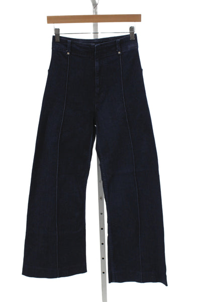 Zara Women 90s Dark Blue High Rise Jeans 28 Inseam Size 0