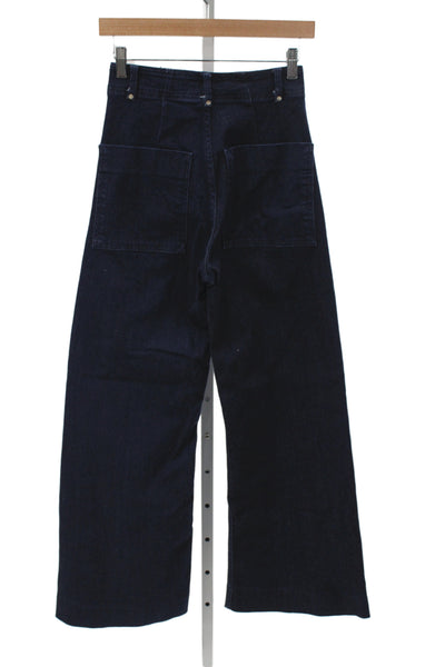 Zara Women 90s Dark Blue High Rise Jeans 28 Inseam Size 0