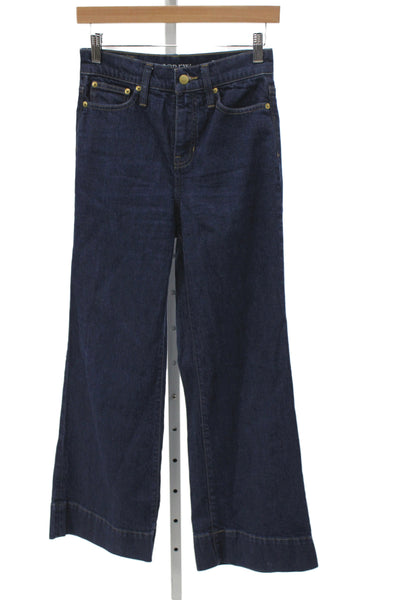 J Crew Womens Dark Blue Flared Wide Leg Jeans Size 23