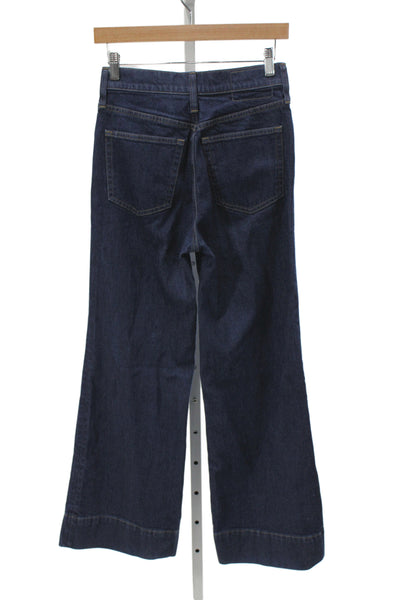 J Crew Womens Dark Blue Flared Wide Leg Jeans Size 23