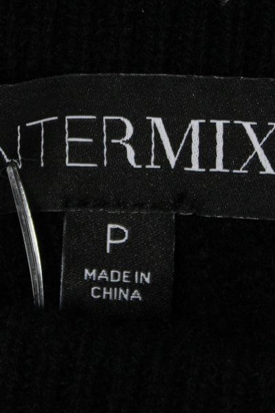 Intermix Women Sweater Dress Black Wool Boat Neck Long Sleeve Size PP