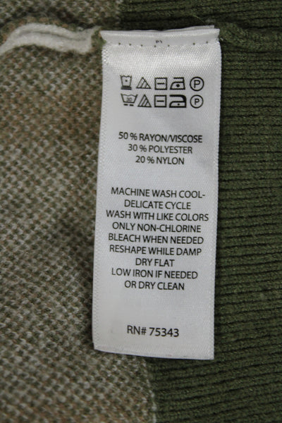 Rachel Zoe Unisex Green V Neck Button Cardigan Long Sleeve Size XL