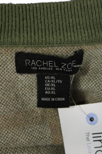 Rachel Zoe Unisex Green V Neck Button Cardigan Long Sleeve Size XL