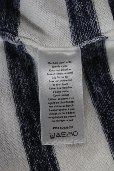Rag & Bone Womens White Striped Crew Neck Jersey T-Shirt Size M