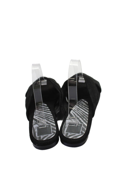 Dolce Vita Womens Suede Cross Strap Slide Sandals Black Size 9M