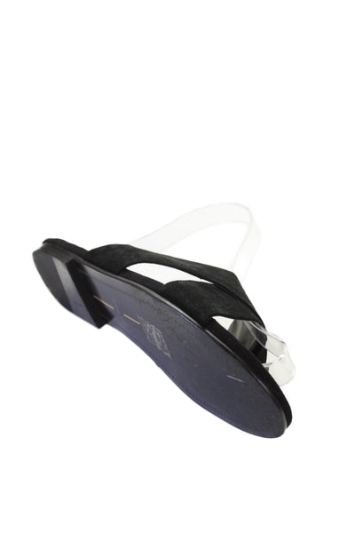 Dolce Vita Womens Suede Cross Strap Slide Sandals Black Size 9M