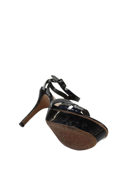 Vince Camuto Womens Stiletto Platform Leather Ankle Strap Sandals Black Size 8.5